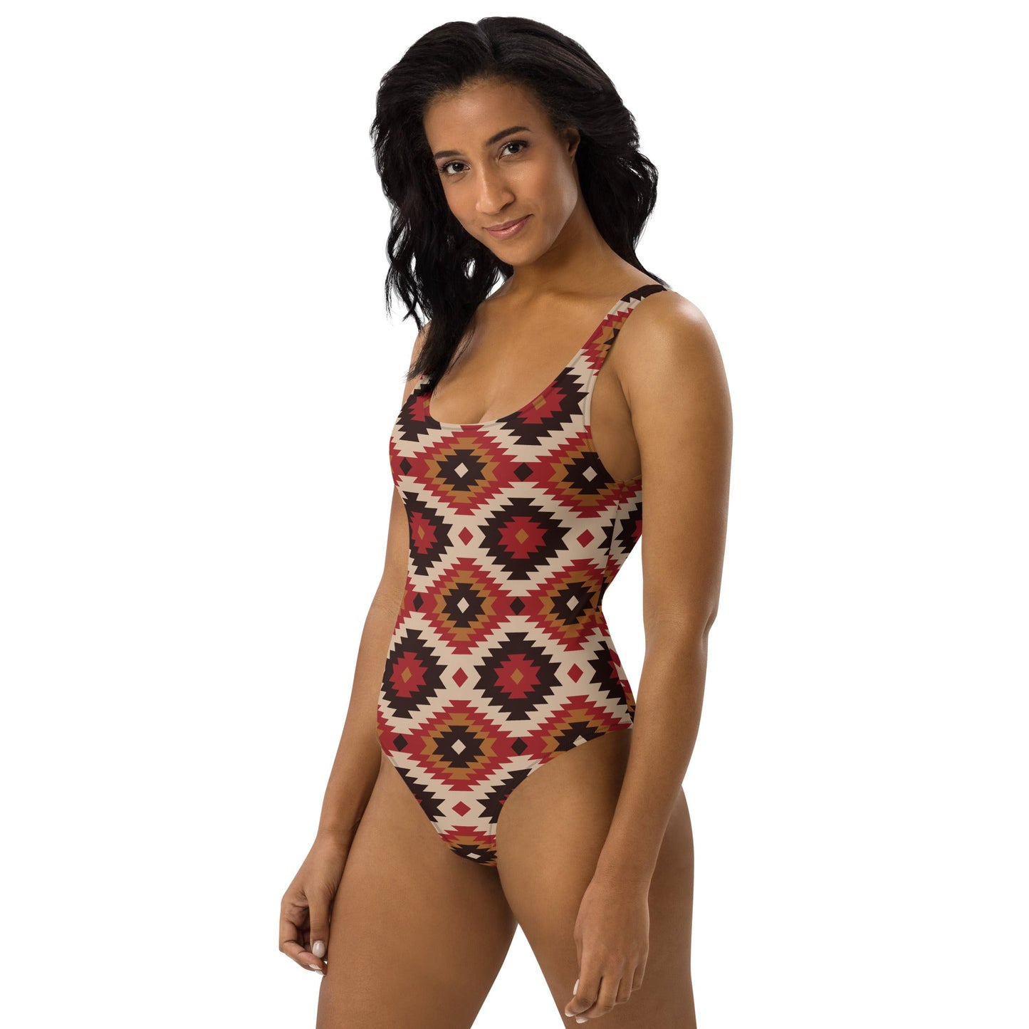 Yeehaw Rust Aztec One-Piece Swimsuit