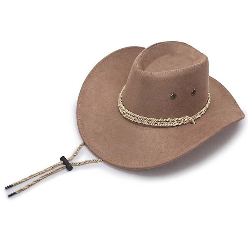 Men's Vintage Western Cowboy Hat Suede Knight Hat