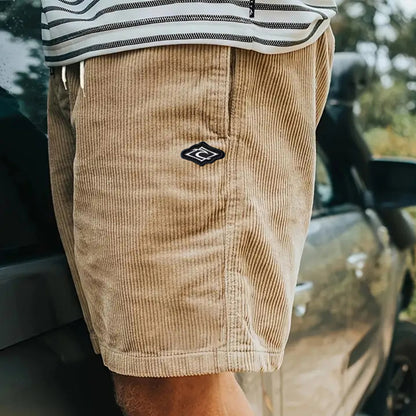 Retro Corduroy Surf Shorts Unisex Street Retro Skateboard Shorts