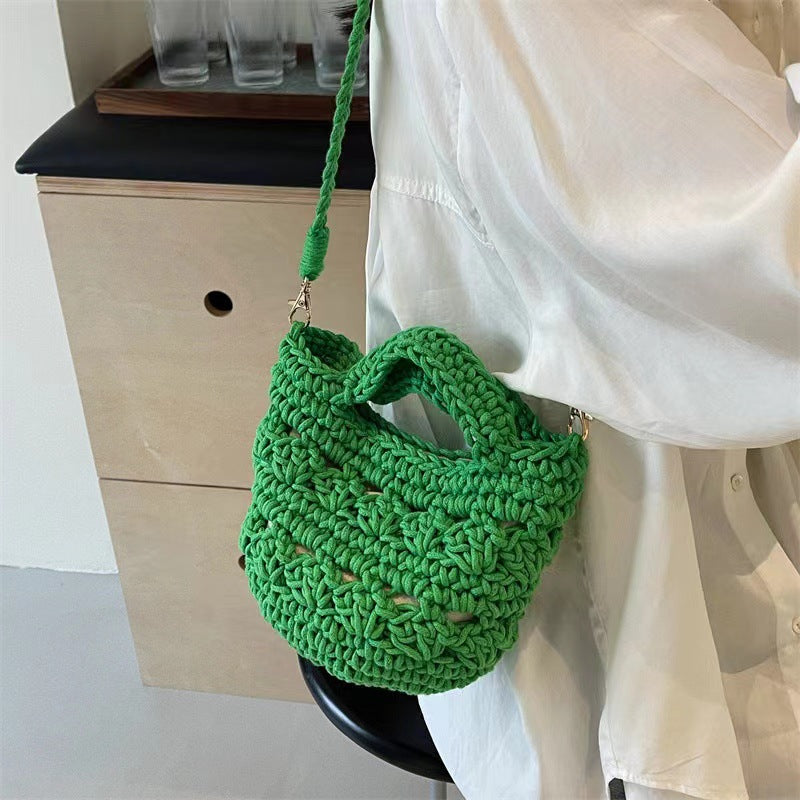 Beach Vacation Hollow Woven Crossbody Tote Bag