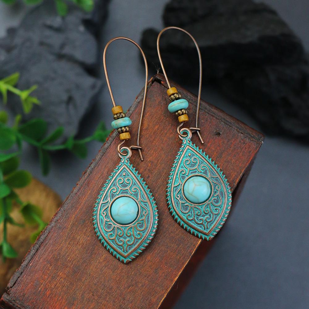 Bohemian Retro Tassel Antique Distressed Geometric Alloy Earrings