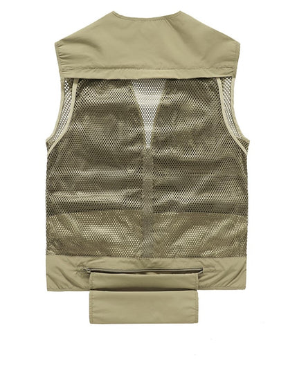 Men's Thin Outdoor Fishing Photography Multi-Pocket Cargo Vest