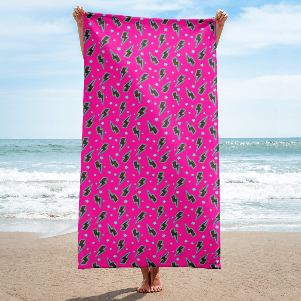 Leopard Lightning Beach Towel