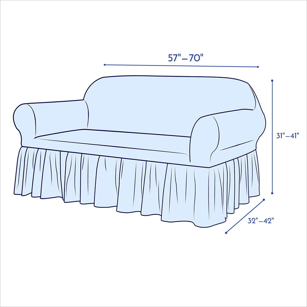 Kourtney Skirt Style Stretch Sofa Slipcover