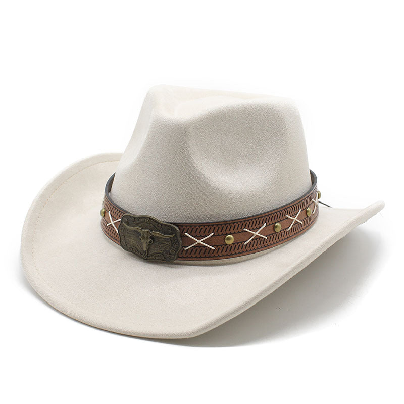 Men's Vintage Western Cowboy Hat Suede Knight British Felt Hat