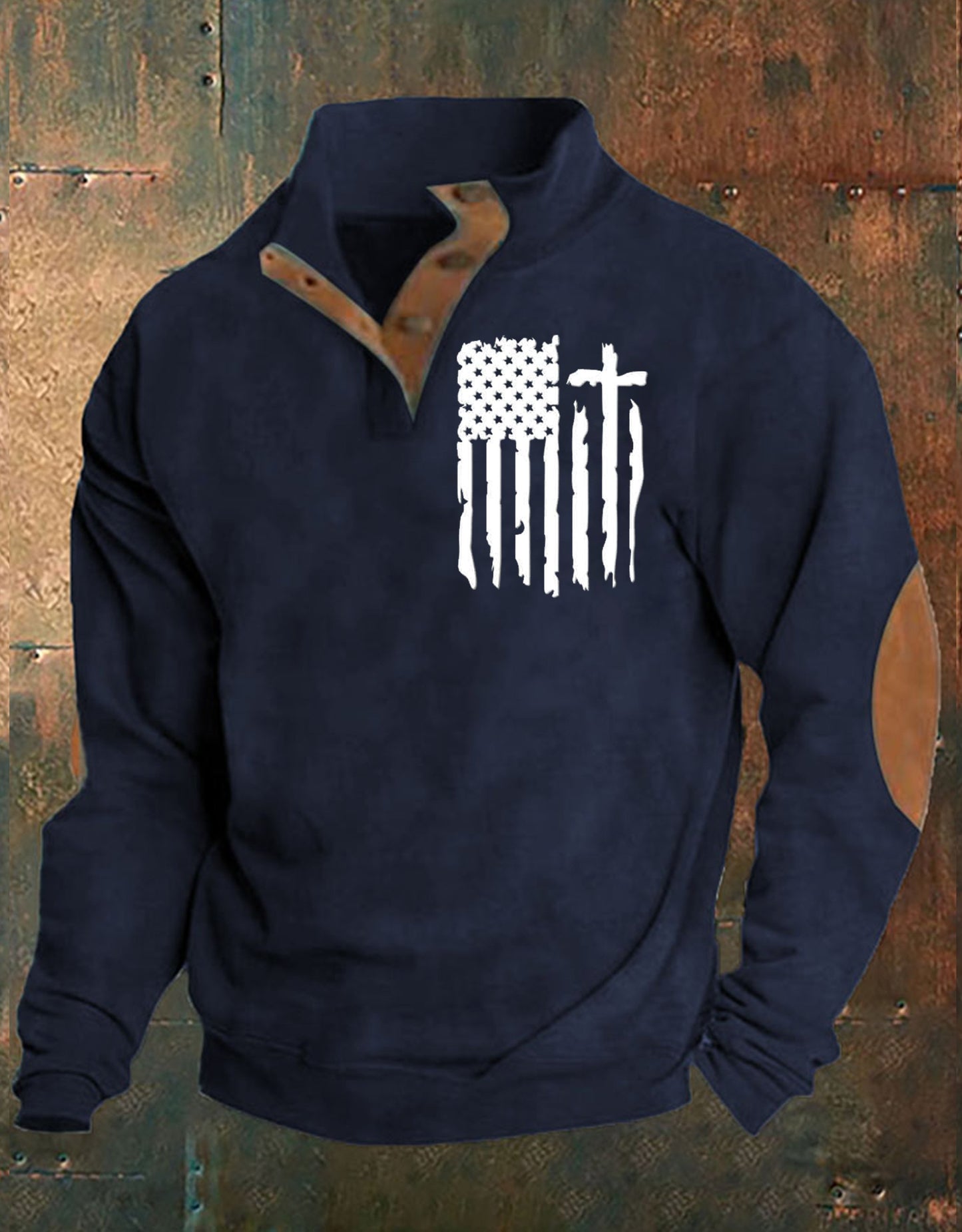 Men's Aintage Flag Print Sweatshirt