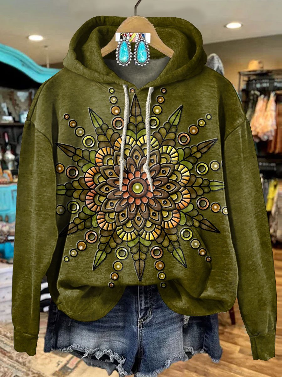 Vintage Floral Art Print Casual Hoodie Sweatshirt