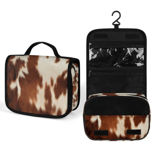 Cowhide Print Western Toiletry Travel Bag