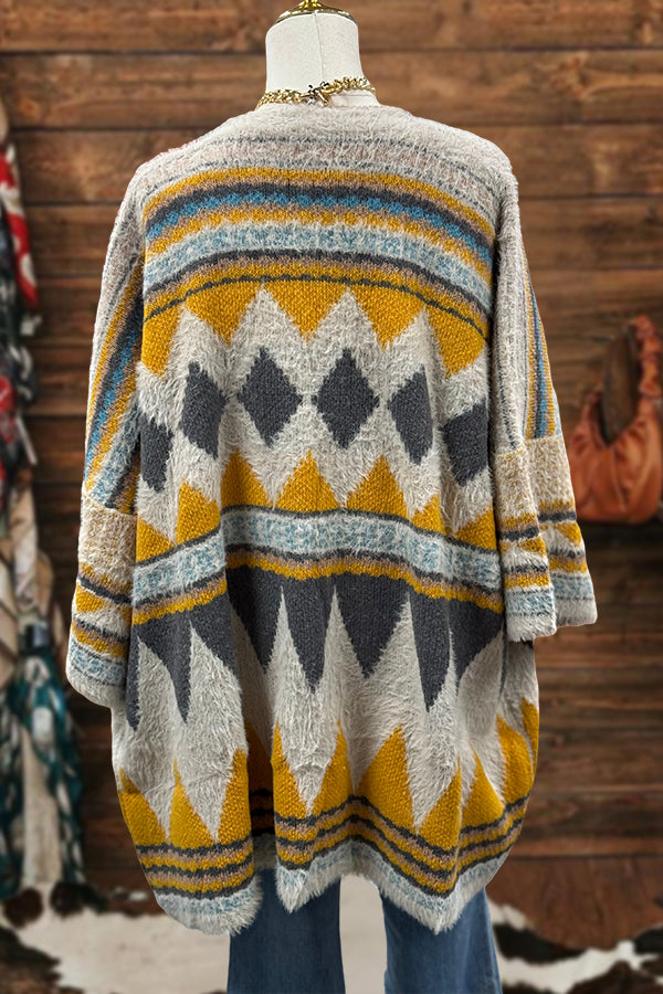 Vintage Western Aztec Print Cardigan