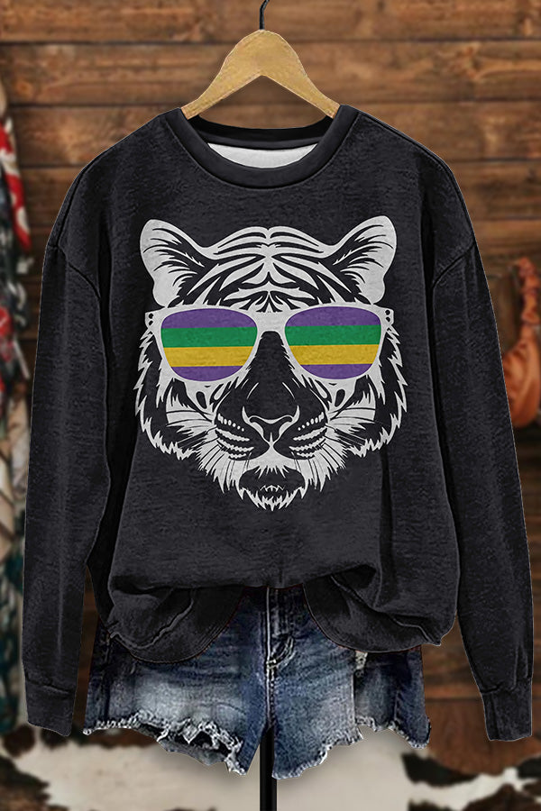 Cute Tiger Mardi Gras Sweatshirt