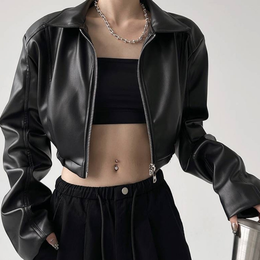 Black Short Leather Jacket