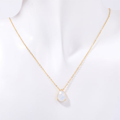 Women's December Birthday Pear-shaped Teardrop Zircon Necklace