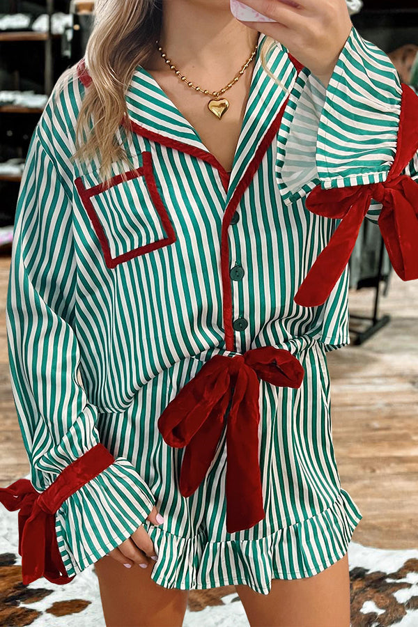 Striped Christmas Pajama Set