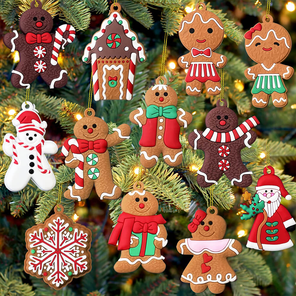 Christmas Decorative Gingerbread Man Ornament Set(12 PCS)