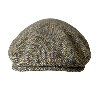 THE PEAKED Marl Flat Hat ParticlesB-Harris Tweed