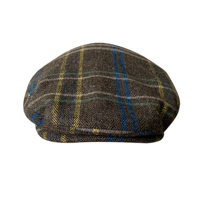 THE PEAKED Marl Flat Hat RUSTY-Harris Tweed