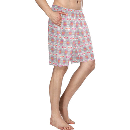 Pink fire Aztec Mens Swim Trunk Shorts