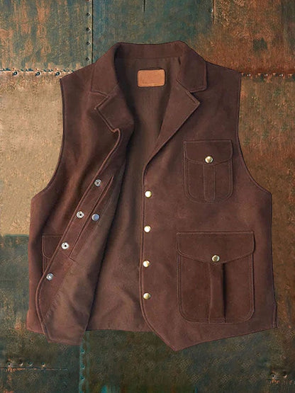 Men's Vintage Western Multi-Pocket Vest