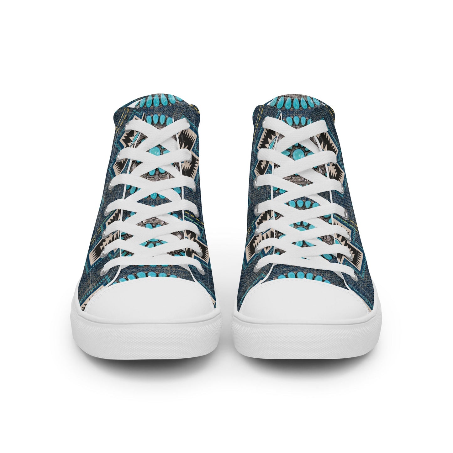 Aztec Cross Women__ high top canvas shoes