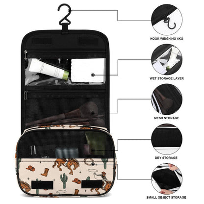 Rodeo Cowboy Western Print Toiletry Travel Bag