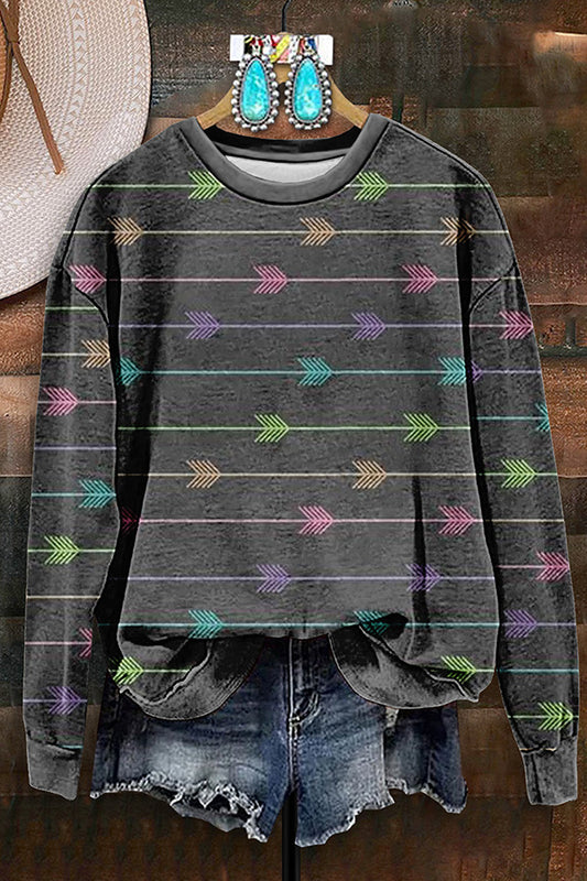 Vintage Western Arrow Print Sweatshirt