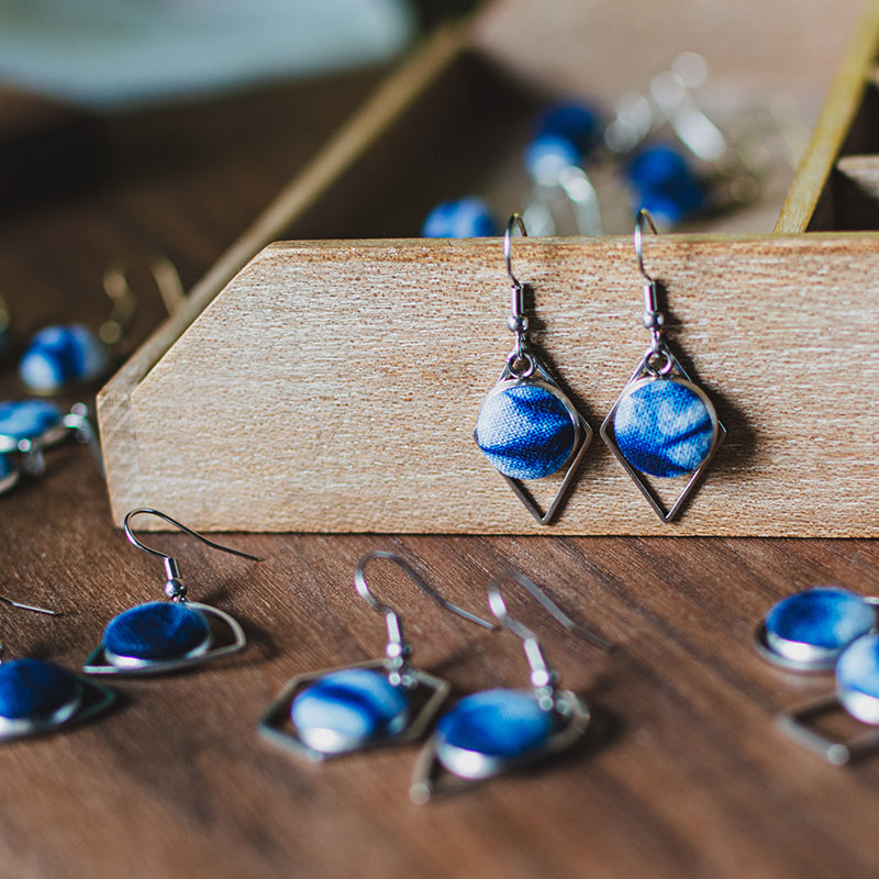 Retro Handmade Tie-dye Geometric Earrings