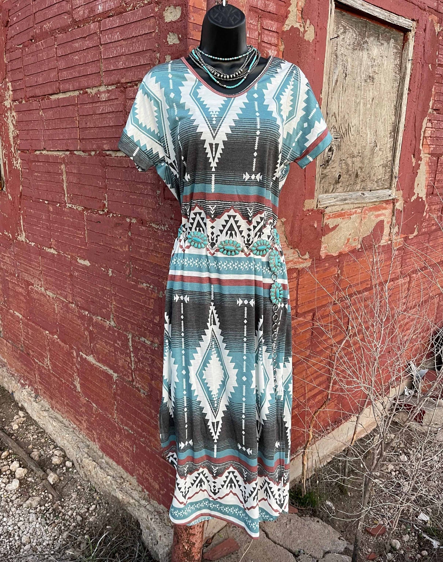 Stepping Up Aztec Maxi Dress