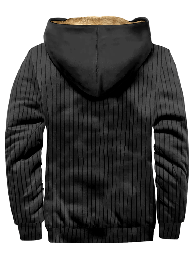 Men's Western Style Printed Hooded Fleece Jacket