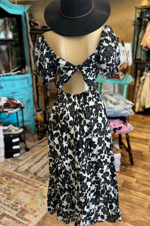 Beautiful Puff Sleeve Floral Maxi Dress