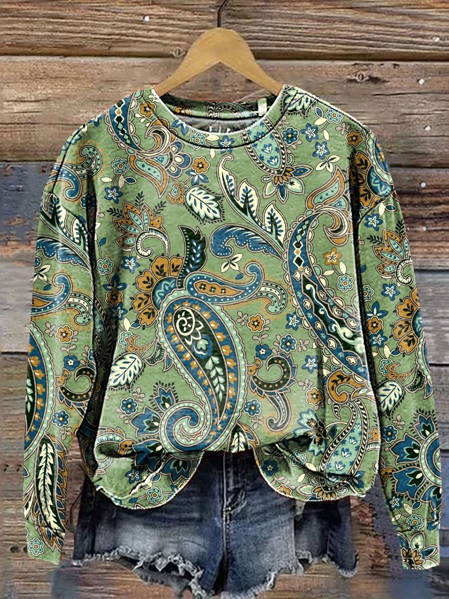 Paisley Pattern Art Print Casual Sweatshirt