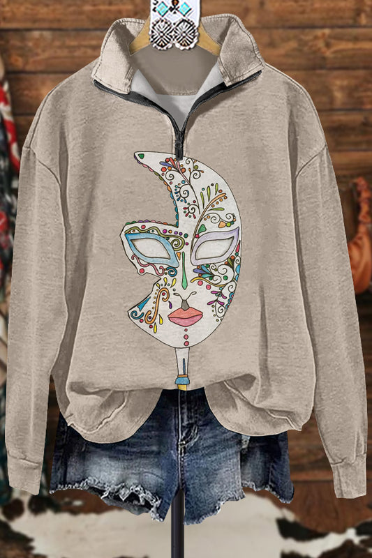 Classic Contrast Graphic Print Sweatshirt