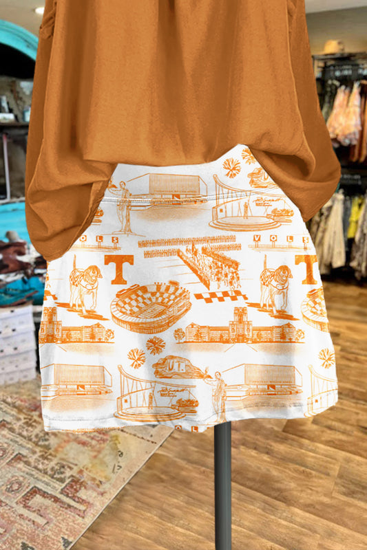 Orange Tennessee Vols Gameday Tiger Print Skirt