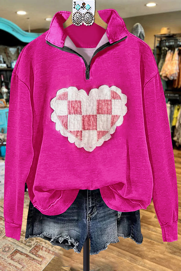 Classic Contrast Heart Valentine's Day Sweatshirt