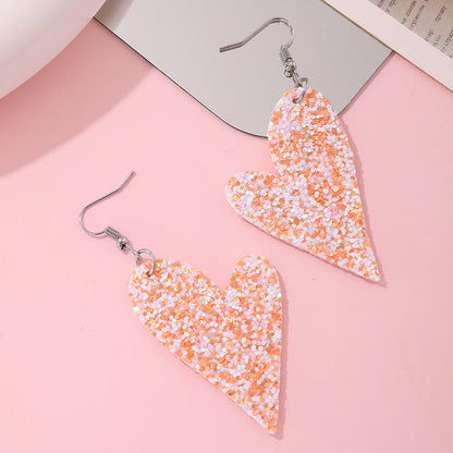 Valentine's Day Sequin Irregular Heart Earrings