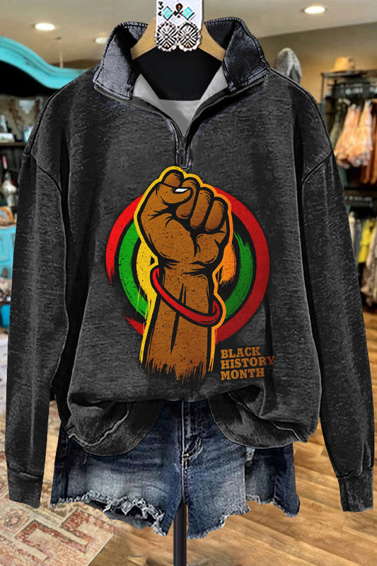 Elegant Contrasting Black History Month Sweatshirt