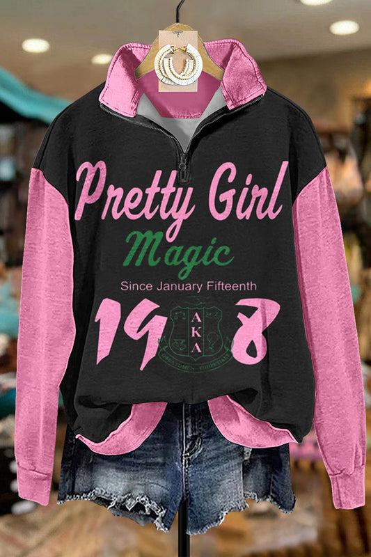 AKA Pretty Girl Zipper Sweatshirt