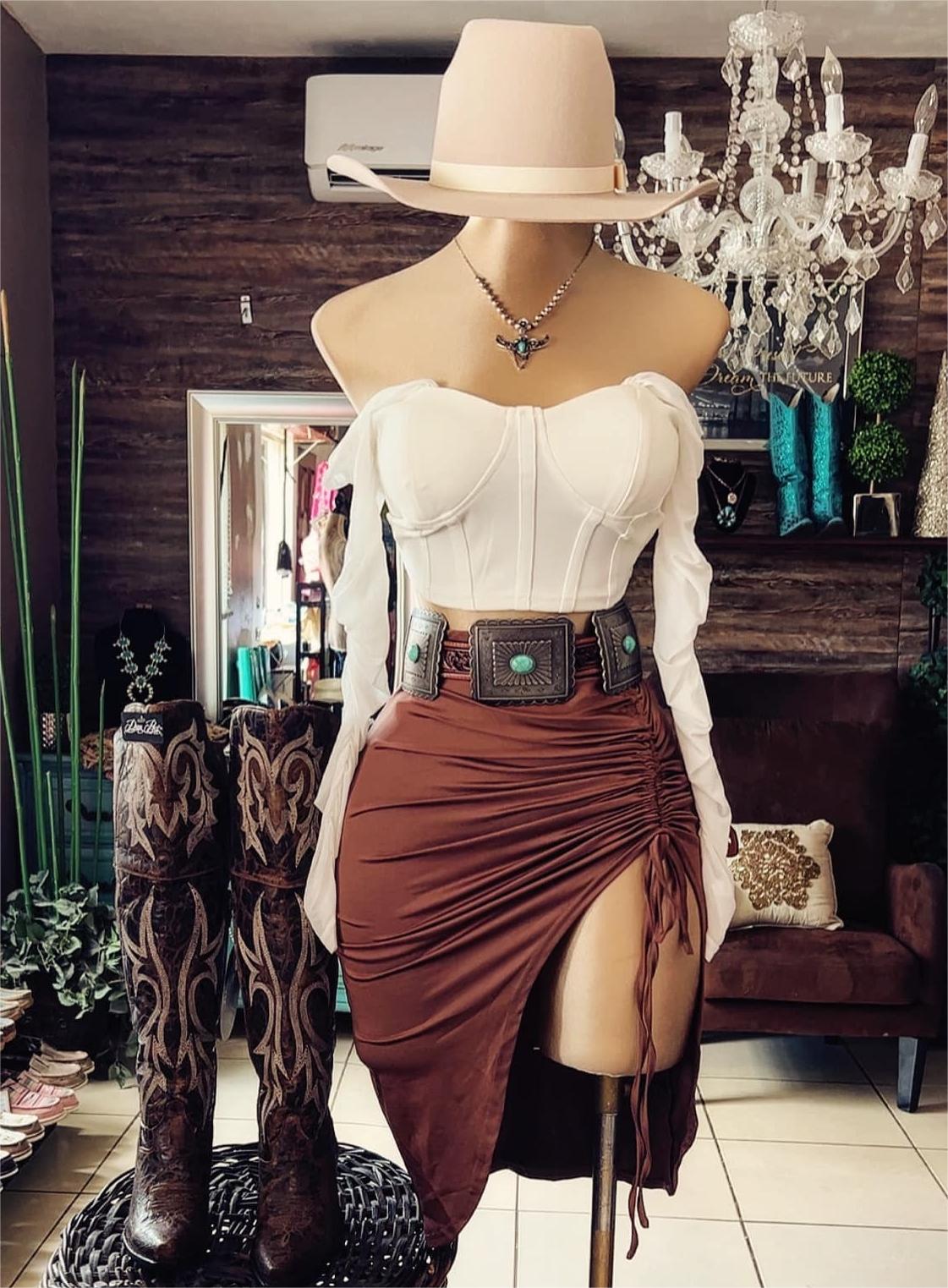 Western Pleated Skirt