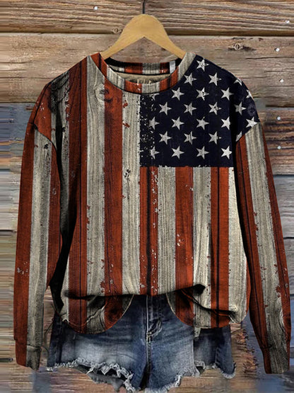 Women's Vintage Tribal Stripes Casual Sweatshirt