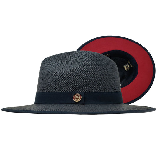 8 color combinations-Bruno Capelo Kingdom Red Bottom Wide Brim Straw Fedora