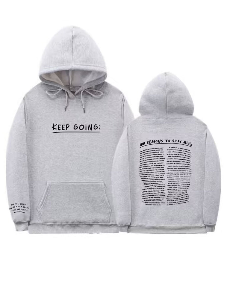 Letter Print Kangaroo Pocket Drawstring Print Hoodie