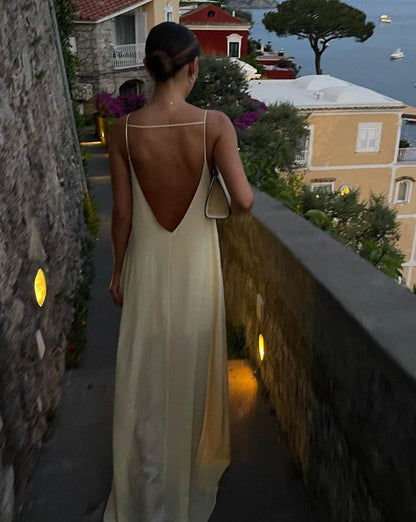 Backless Vacation Long Dress