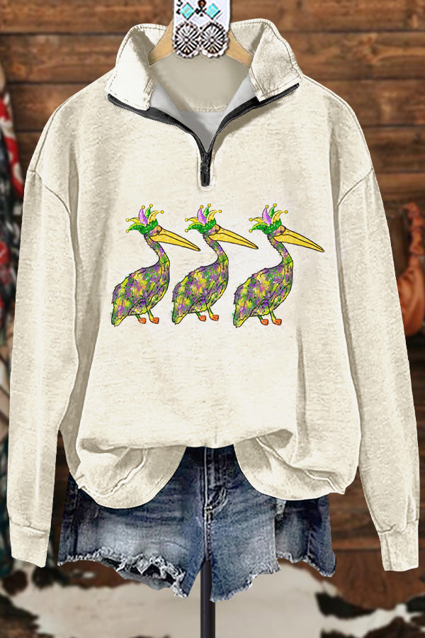 Classic Contrast Mardi Gras Sweatshirt