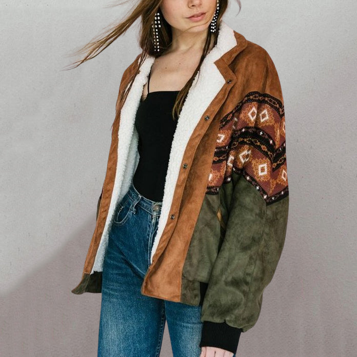 Aztec Vintage Patchwork Fleece Jacket