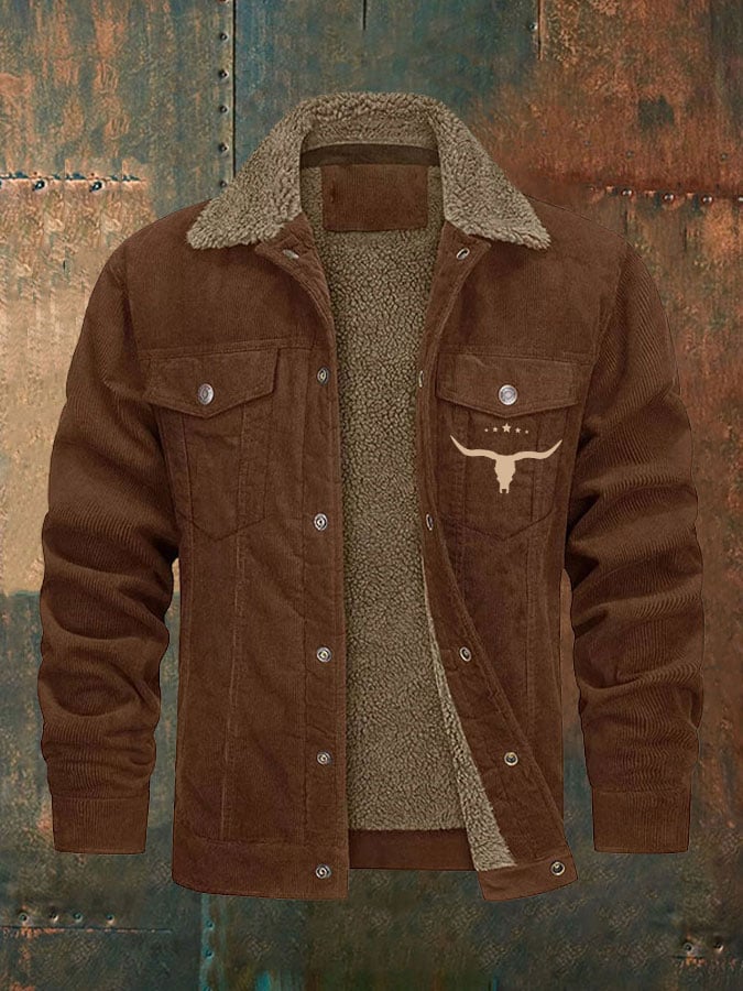 Men's Retro Western Casual Fleece Jacket