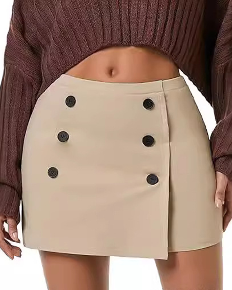 Coarse Tweed Mini Skirt