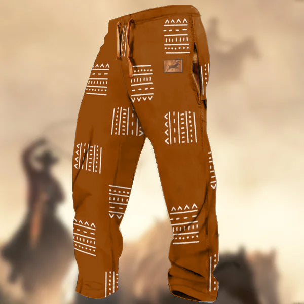 Men's Retro Country Western Ethnic Pint Casual Sweatpants