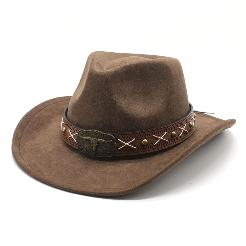 Men's Vintage Western Cowboy Hat Suede Knight British Felt Hat