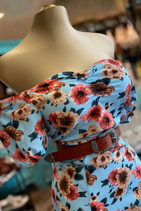 Beautiful Floral Printed Bandeau Dress