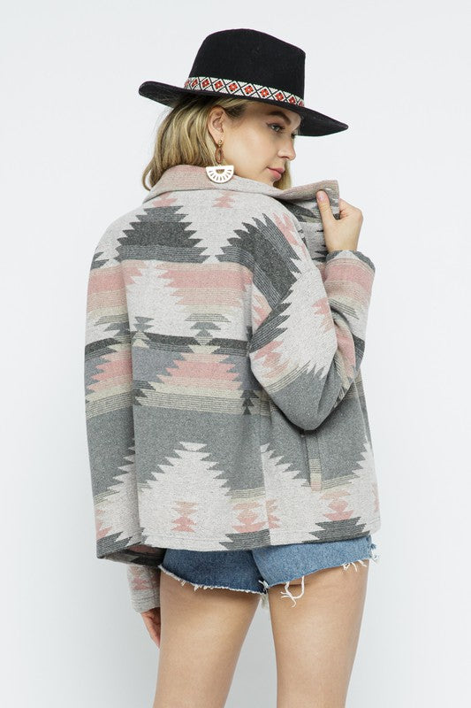 Soft Comfy Lightweight Aztec Pattern Jacket choice of colors