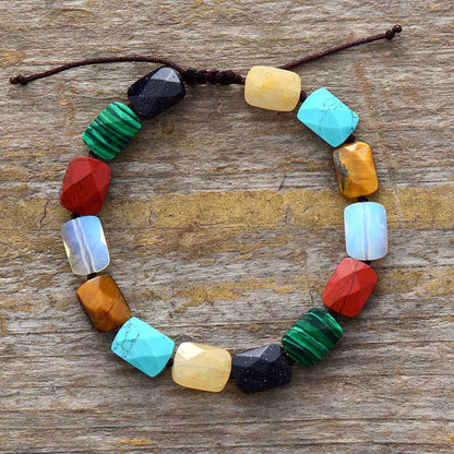 Unisex Colorful Natural Stone Bohemian Ethnic Bracelet